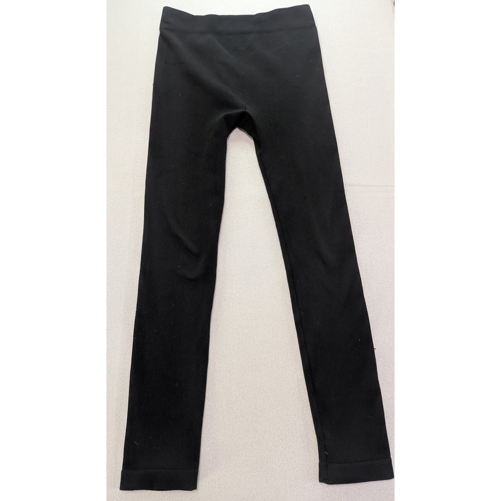 George Leggings Women L/XL Black Good Ribbed Seamless High Rise WM4000